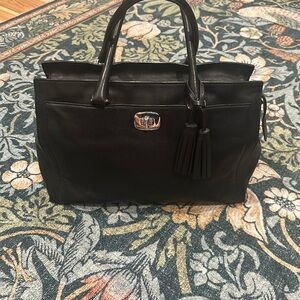 Vintage Coach Black Legacy Chelsea 25365 Leather Large Carryall Satchel Nickel H